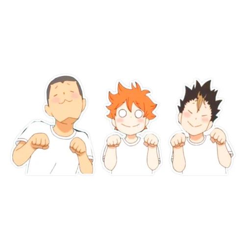 SMJ Designs Haikyu!! Cute Hinata, Nishinoya, and Tanaka Sticker Vinyl Waterproof Sticker Decal Car Laptop Wall Window Bumper Sticker 5