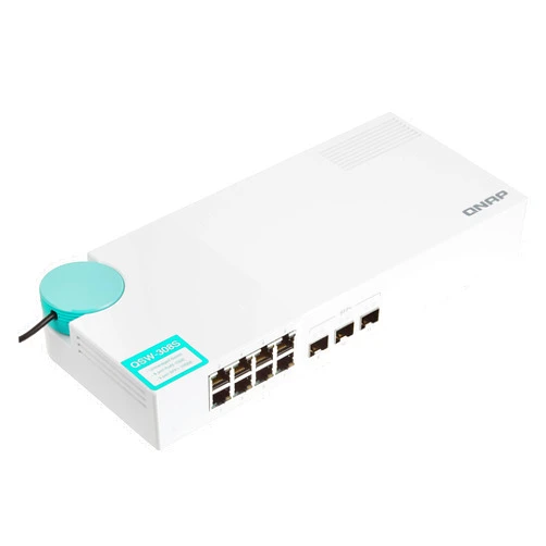 QNAP QSW-308S 10GbE Switch, with 3-Port 10G SFP+ and 8-Port Gigabit Unmanaged Switch