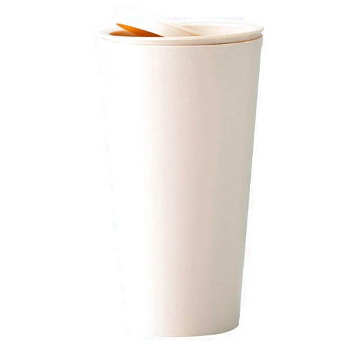Sheebo Modern Plastic Mini Wastebasket Trash Can with Lid for Car - Dispose of Tissues, Reciepts, and Other Small trashes; 1 Liter (Ultra Mini Swing - Khaki)