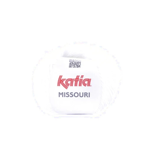Katia Missouri Colour 01 - White - Summer Wool, Cotton Blend Yarn, Cotton / Polyacrylic for Knitting and Crocheting