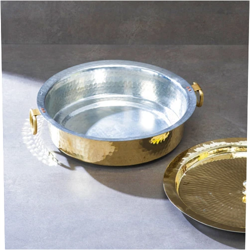 P-TAL Brass Lagaan | Cookware and Serveware | Pure Brass for Ayurvedic Health Benefits | Naturally Non Stick