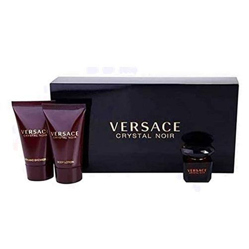 Versace Crystal Noir By Gianni Versace For Women. Set-eau De Parfum .17 OZ Mini & Body Lotion .8 OZ Mini & Shower Gel .8 OZ Mini