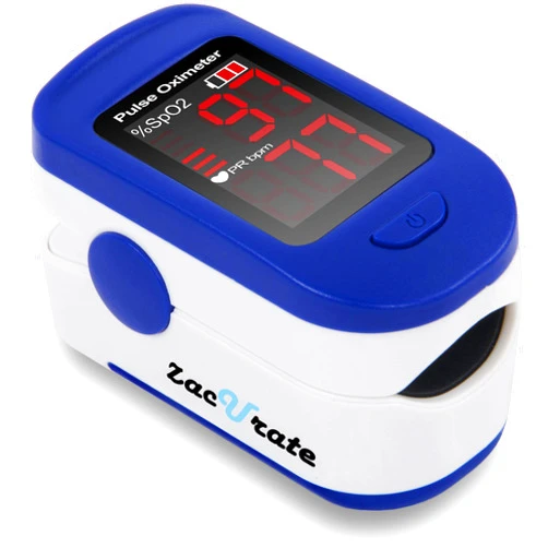 Zacurate 500BL Fingertip Pulse Oximeter Blood Oxygen Saturation Monitor with Batteries Included (Navy Blue)