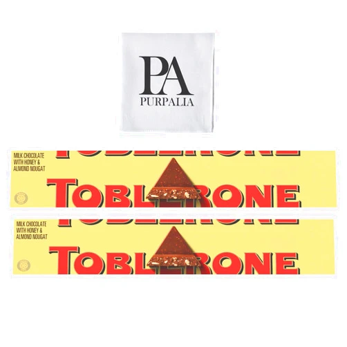 Purpalia Toblerone Chocolate Variety Pack - 3.52 oz 2-Pack: Classic Swiss Chocolate Bars Assortment Milk Chocolate Bars(Purpalia Packaging) (2 pack, Milk Chocolate)