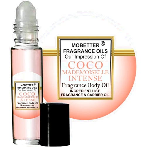 MOBETTER FRAGRANCE OILS' Our Impression of C o c o Mademoiselle Intense for Women Body Oil Fragrance 1/3 oz roll on Glass Bottle