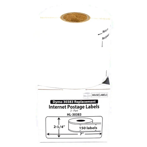 HouseLabels DYMO-Compatible 30383 3-Part Internet Postage Labels (2-1/4
