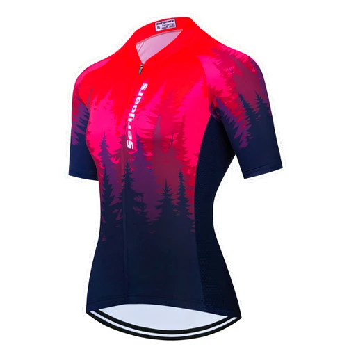 Serijoars Women's Cycling Jersey Women Short Sleeve Road Bicycle Clothing MTB Tops Summer Outdoor Sports Wear