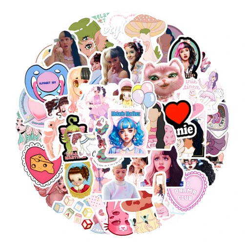 RUBANG 50Pcs Melanie Martinez Stickers for Teen, Cool Music Singer Stickers for Teen Girl Adult Water Bottle, Skateboard, Phone, Laptop, Bicycle, Travel Case, Notebook, Scrapbook