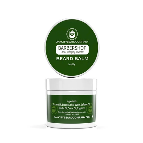 Oak City Beard Company - BarberShop - 2 Ounce - Beard Balm -Citrus - Mahogany - Green Notes - Lavender - Beard Conditioner