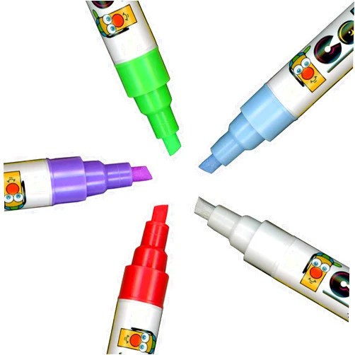 Cohas Liquid Chalk Wet Erase Markers for Chalkboards, includes Reversible Bullet and Chisel Tip, 5 Basic Markers