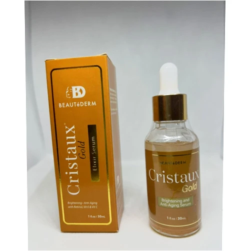 Beautederm BEAUTéDERM Cristaux Gold Brightening Anti-Aging Serum, 1 fl oz, with Retinol and Vitamins E & C