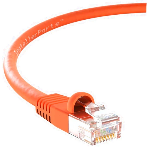 InstallerParts Ethernet Cable CAT5E Cable UTP Booted 6 FT - Orange - Professional Series - 1Gigabit/Sec Network/Internet Cable, 350MHZ