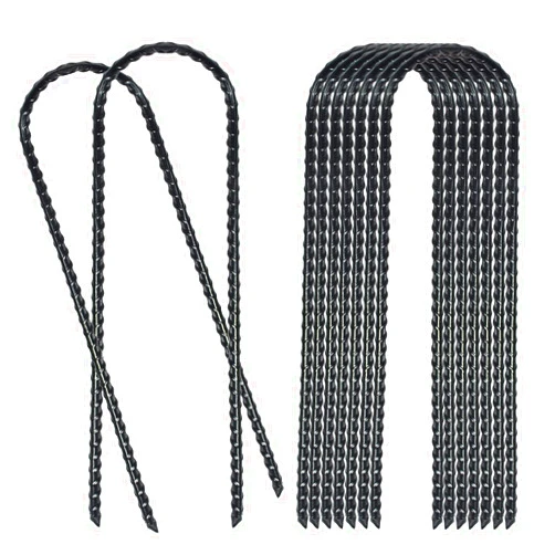 ZHHENIALY 20 Pack 10 Inch Heavy Duty Trampolines Wind Stakes Galvanized Steel Garden Stakes U-Shaped Staples for Landscaping, Camping Tents, Soccer Goals and Garden Decoration