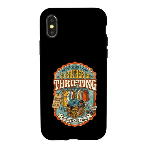 Thrifting Treasure Co Funny Thrifting Vintage Goods Curio Handpicked Finds Case for iPhone X/XS