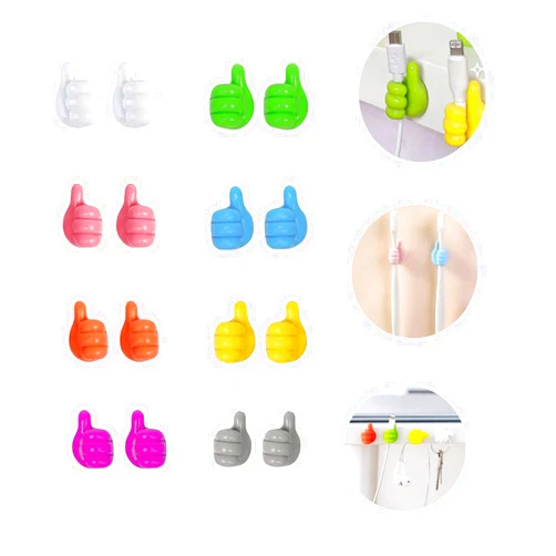 SHANDERBAR Self Adhesive Silicone Thumb Hooks, 16PCS Silicone Thumb Wall Hook, Multifunctional Self-Adhesive Wall Decoration Hooks, Key Hooks for Storing Cables/Headphones/Plugs/Masks