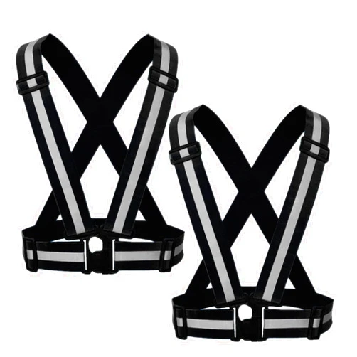 YUNLOVXEE Reflective Strap Safety Vest Gear - 2-10 Pack Adjustable High Visible Reflective Running Gear for Women Men Night