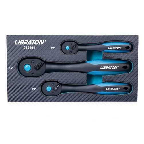 LIBRATON Ratchet Set, 3-Piece 1/4