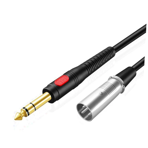 TNP Products TNP Male XLR to 1/4 Inch TRS Cable (6 FT) - Balanced 6.35mm Quarter Inch to XLR Male Audio Stereo Interconnect Gold Plated Patch Cable for Microphones, Powered Speakers, Studio Sound Consoles