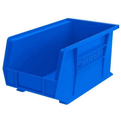 Akro-Mils 30240 AkroBins Plastic Storage Bins, Space-Saving Stackable Bins, Garage Organization Bins, Pantry Organization, Craft Storage, 15-Inch x 8-Inch x 7-Inch, Blue, 12-Pack