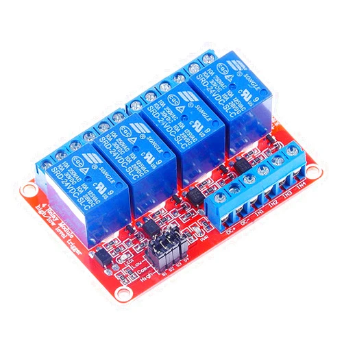 HiLetgo 4 Channel 24V Relay Module with OPTO-Isolated Support High and Low Level Trigger for PLC Automation Equipment Control