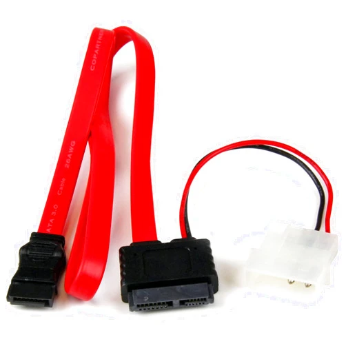 StarTech.com 36in Slimline SATA to SATA with LP4 Power Cable Adapter (SLSATAF36)
