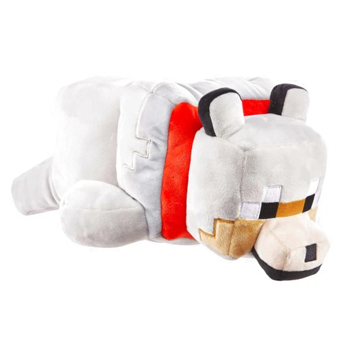 Mattel Minecraft Plush Wolf 12-inch Stuffed Animal Figure, Floppy Soft Doll Inspired by Video Game Character, Collectible Toy