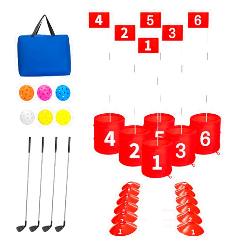 SJEhome 6 Hole Backyard Game Golf Yard Practice, Outdoor Indoor Backyard Golf Game Gifts for Yard, Lawn, Park, Yard, Beach (6 Hole Golf Game)