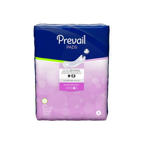 Prevail Incontinence Bladder Control Pads for Women, Maximum Absorbency, Long Length, 39 count