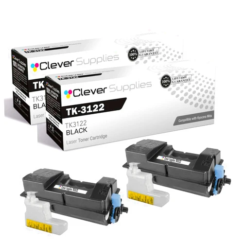Clever Supplies CS Compatible Toner Cartridge Replacement for Kyocera Mita TK-3122 TK3122 Black FS Series FS 4200DN M Series M3550idn Toner Cartridge 2 Pack