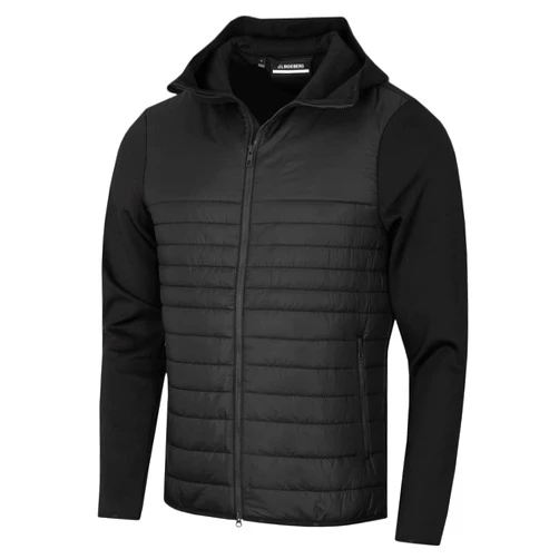 J. Lindeberg J.Lindeberg Men's Martino Quilt Hybrid Hooded Jacket - Black - XL