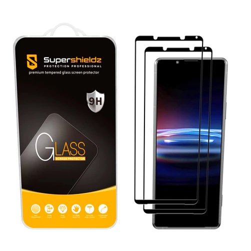 Supershieldz (2 Pack) Designed for Sony (Xperia Pro-I) Tempered Glass Screen Protector, (Full Screen) Anti Scratch, Bubble Free (Black)