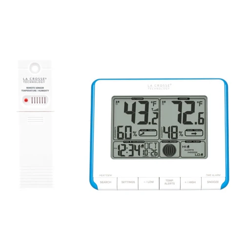 La Crosse Technology 308-1711BL Wireless Weather Station with Heat Index and Dew Point,Teal Blue/White