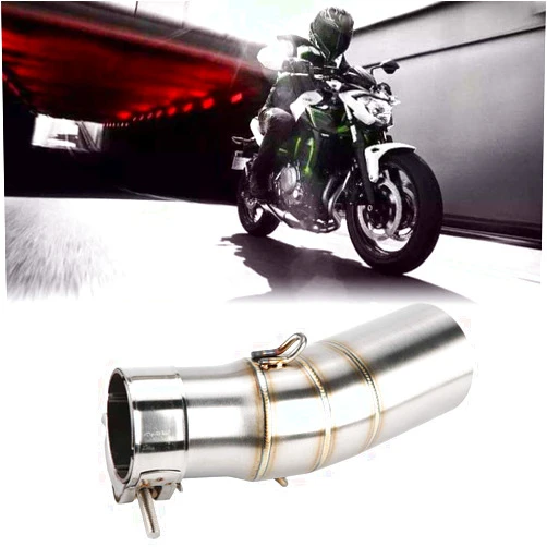 GOTOTOP Motorcycle muffler pipe joint, stainless steel middle pipe connecting pipe, sliding sleeve middle pipe adapter connector for NINJIA 400 18-19