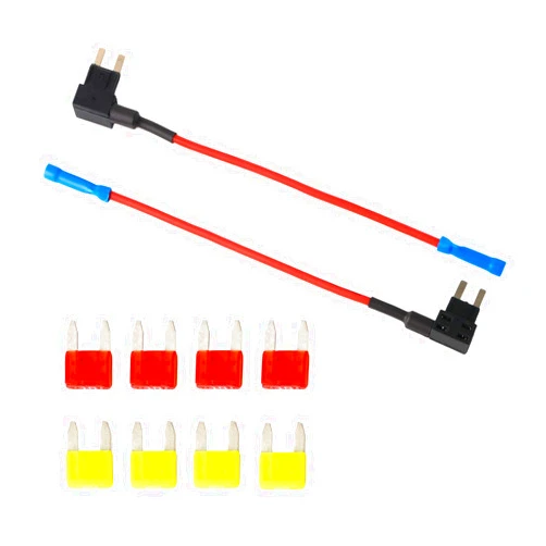 Tangyinrd Mini Blade Fuse Holder Fuse with 10A, 20A Fuse - Tap 12V Car Add-a-Circuit Fuse TAP Adapter with Mini Blade Fuse （2 Sets）