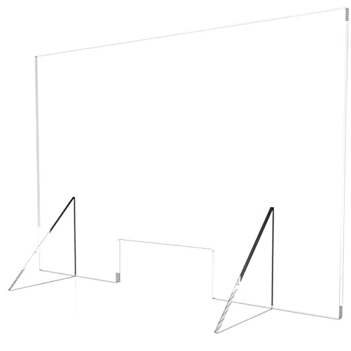 Tarifold Freestanding Acrylic Cough and Sneeze Shield for Counter and Desk - Clear Shield for Business and Customer Safety - 25-1/2”H x 23-1/2