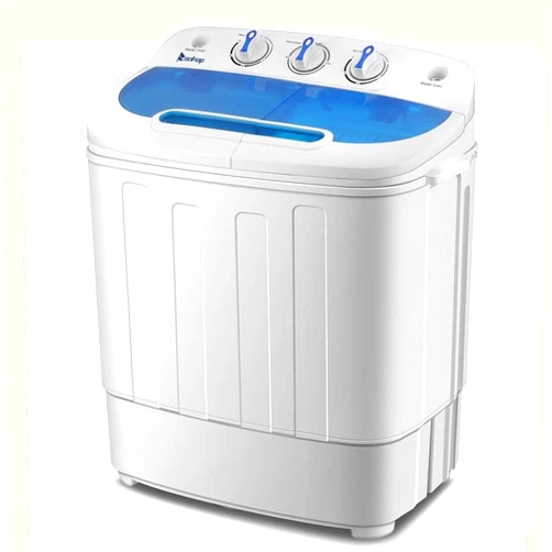 LeftCafe Semi-Automatic Twin Tube Clothes Washing Machine Washer (13Lbs(8, 5))