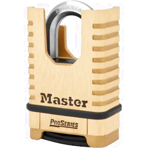 Master Lock ProSeries Brass Padlock, Set Your Own Combination Lock, Commercial Grade Locks with Code for Tools, Fences, Gates, 2-1/4 inches Wide, 1177D