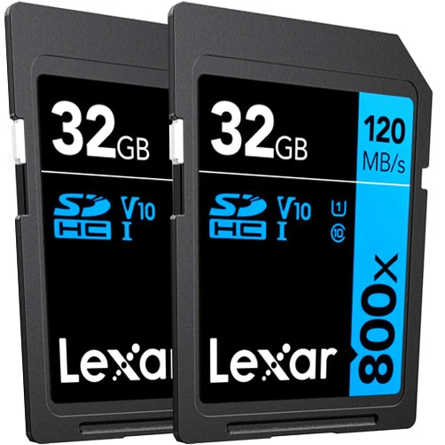 Lexar 32GB High-Performance 800x UHS-I SDHC Memory Card Blue Series - (2-Pack)
