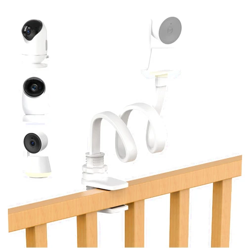 Dr.Care Baby Monitor Mount, Universal Adjustable Baby Camera Holder Clip Mount, Compatible with All Baby Monitor Cameras, Flexible Long Gooseneck Arm for Crib Without Tools