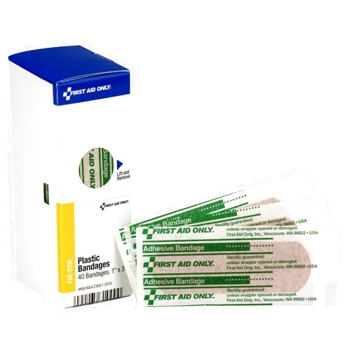 First Aid Only FAE-3100 SmartCompliance Refill Plastic Adhesive Bandages, 1