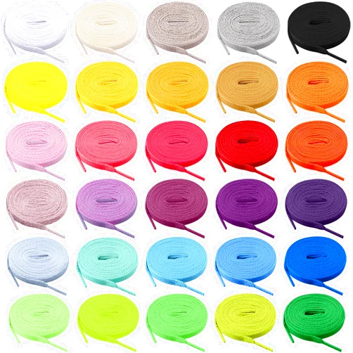 FEQO 30 Pairs Colored Shoe Laces Flat Shoelaces Shoestrings for Sneakers Boots Skate Shoes Sport Shoes (30 Colors)
