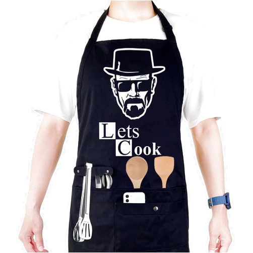 Binggle Funny Cooking Chef Apron with Pockets BBQ Kitchen Work Aprons Birthday Dad Creative Gifts