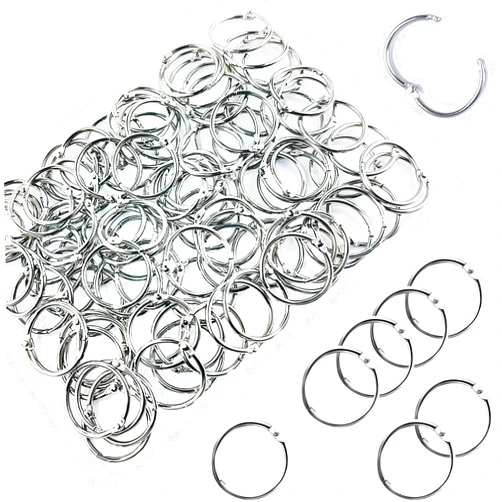 TKYZMS 100 Pcs Binder Bings 1.18in(3cm),Metal Rings for Index Cards,Ring Clasps for Note Cards,Nickel-Plated Steel Key Ring,Card Rings,Loose Leaf Paper,Suitable for Schools Offices and Homes(Silvery）