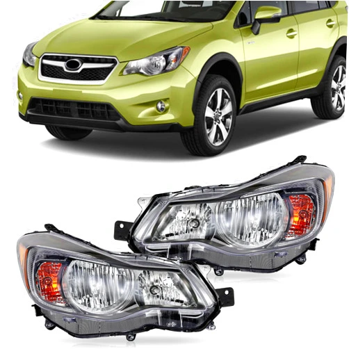 UnayKolb Pair Halogen Headlight HeadLamp Assembly Black Housing For 2012 2013 2014 2015 2016 Subaru Crosstrek Impreza SU2502154&SU2503154