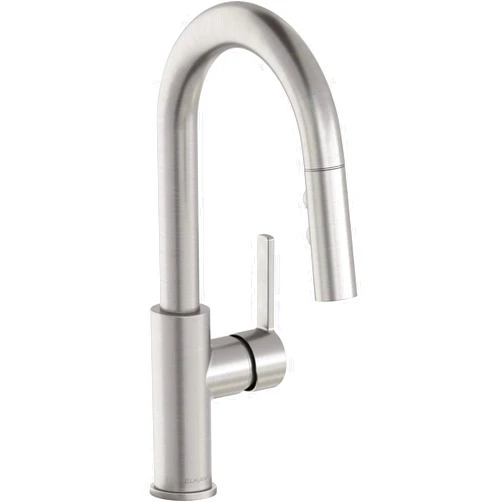 Elkay Avado Single Hole Bar Faucet with Pull-down Spray and Lever Handle, Lustrous Steel