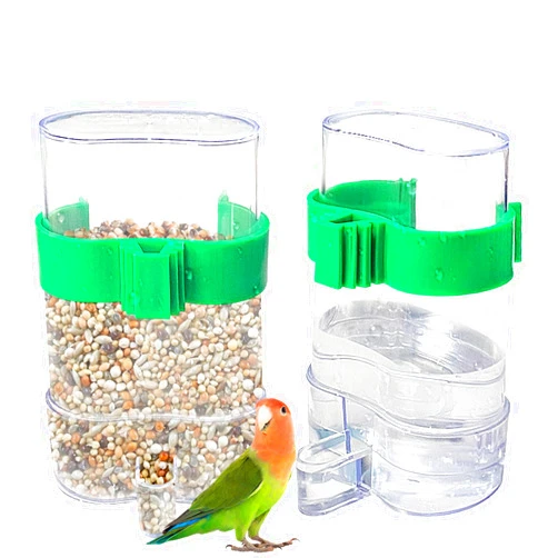 Nobgum 2 Pcs Automatic Bird Water Dispenser, Parrot Bird Water Feeder, Bottles Bird Drinker Seed Food Container, Parakeet Cage Accessories for Parakeet Budgies Cockatiel Lovebird Small Birds Canary Finch