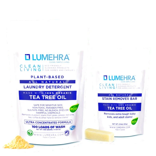 Lumehra Bundles Lumehra's Laundry Detergent 100 Loads + Stain Remover Stick Tea Tree