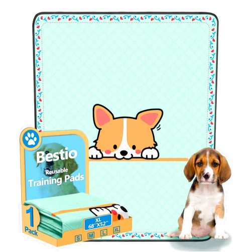 Bestio Washable Pee Pads for Dogs,1 Pack Thick Heavy-Absorbency Pee Pads for Dogs Washable Extra Size 68'' x 52'' Reusable Dog Pads for Puppy Playpen, Crate, Whelping Box, Potty Training