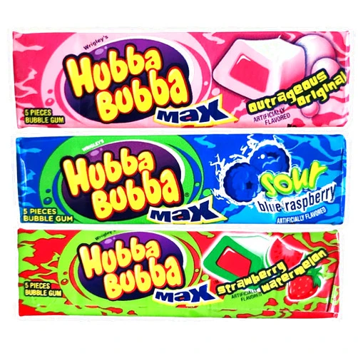 Airmont Farm Hubba Bubba Max (3 Pack) Outrageous Original, Sour Blue Raspberry, Strawberry Watermelon Assortment Gift Set