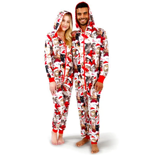 Giggling Getup Adults Christmas Hooded Pajamas, Christmas Jumpsuits Outfits